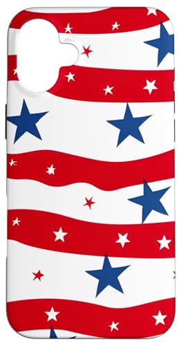 Rot Weiß Blau Sterne patriotisch | Memorial Day & 4. Juli Hülle für iPhone 16 Plus Rot Weiß Blau Sterne patriotisch | Memorial Day & 4. Juli Hülle für iPhone 16 Plus von American Freedom Wear
