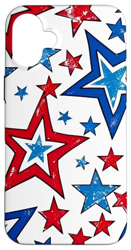Rot Weiß Blau Sterne patriotisch | Memorial Day & 4. Juli Hülle für iPhone 16 Plus Rot Weiß Blau Sterne patriotisch | Memorial Day & 4. Juli Hülle für iPhone 16 Plus von American Freedom Wear