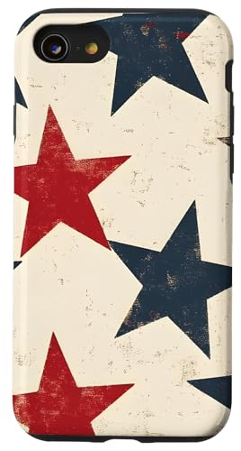Rot Weiß Blau Sterne patriotisch | Memorial Day & 4. Juli Hülle für iPhone SE (2020) / 7 / 8 von American Freedom Wear