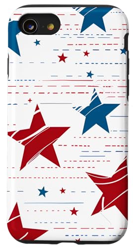 Rot Weiß Blau Sterne patriotisch | Memorial Day & 4. Juli Hülle für iPhone SE (2020) / 7 / 8 von American Freedom Wear