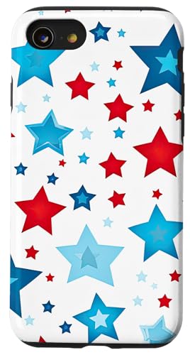 Rot Weiß Blau Sterne patriotisch | Memorial Day & 4. Juli Hülle für iPhone SE (2020) / 7 / 8 von American Freedom Wear