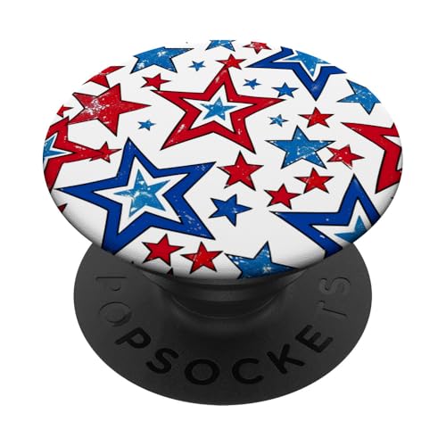 Rot Weiß Blau Sterne patriotisch | Memorial Day & 4. Juli PopSockets Klebender PopGrip von American Freedom Wear