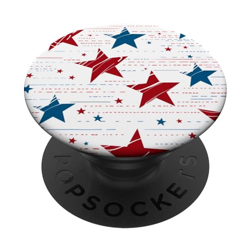Rot Weiß Blau Sterne patriotisch | Memorial Day & 4. Juli PopSockets Klebender PopGrip von American Freedom Wear