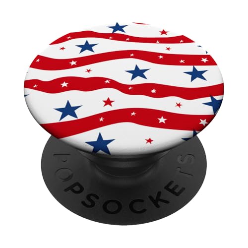 Rot Weiß Blau Sterne patriotisch | Memorial Day & 4. Juli PopSockets Klebender PopGrip von American Freedom Wear