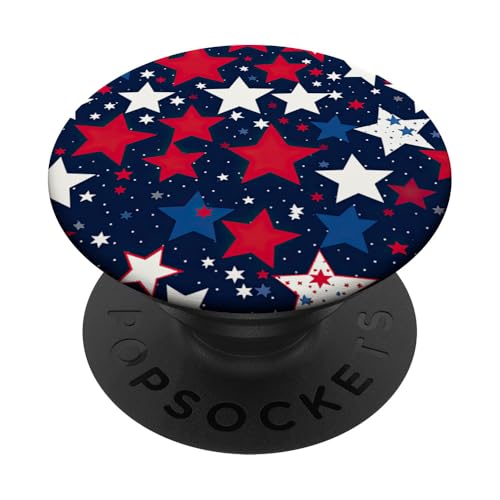 Rot Weiß Blau Sterne patriotisch | Memorial Day & 4. Juli PopSockets Klebender PopGrip von American Freedom Wear