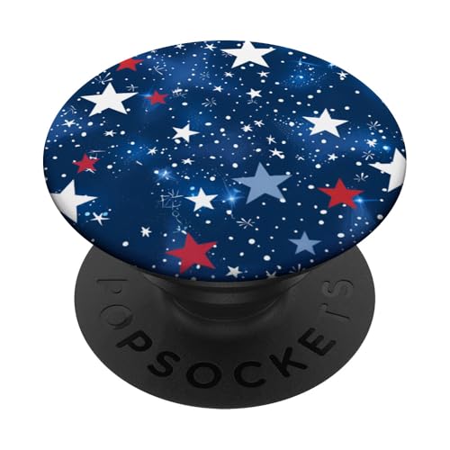 Rot Weiß Blau Sterne patriotisch | Memorial Day & 4. Juli PopSockets Klebender PopGrip von American Freedom Wear