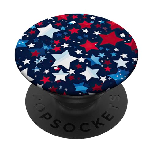 Rot Weiß Blau Sterne patriotisch | Memorial Day & 4. Juli PopSockets Klebender PopGrip Rot Weiß Blau Sterne patriotisch | Memorial Day & 4. Juli PopSockets Klebender PopGrip von American Freedom Wear