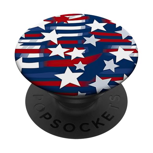 Rot Weiß Blau Sterne patriotisch | Memorial Day & 4. Juli PopSockets Klebender PopGrip von American Freedom Wear