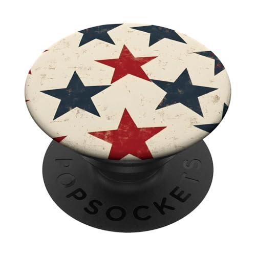 Rot Weiß Blau Sterne patriotisch | Memorial Day & 4. Juli PopSockets Klebender PopGrip von American Freedom Wear