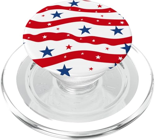 Rot Weiß Blau Sterne patriotisch | Memorial Day & 4. Juli PopSockets PopGrip für MagSafe von American Freedom Wear