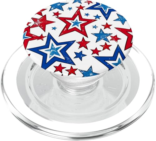 Rot Weiß Blau Sterne patriotisch | Memorial Day & 4. Juli PopSockets PopGrip für MagSafe von American Freedom Wear
