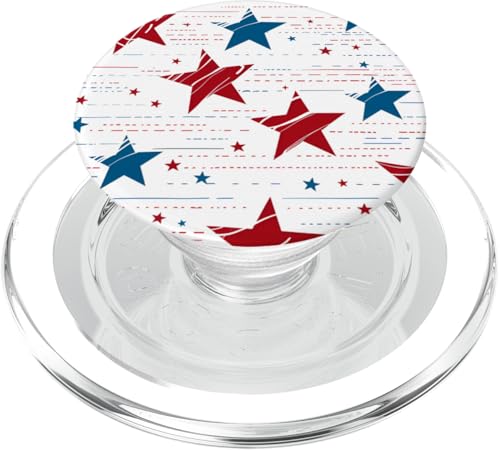Rot Weiß Blau Sterne patriotisch | Memorial Day & 4. Juli PopSockets PopGrip für MagSafe von American Freedom Wear