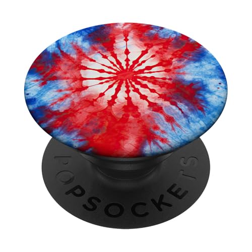 Rot Weiß Blau Tie Dye Patriotisch | Memorial Day & 4. Juli PopSockets Klebender PopGrip von American Freedom Wear