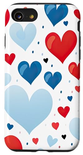 Rot-weiß-blaues Herz patriotisch | Memorial Day & 4. Juli Hülle für iPhone SE (2020) / 7 / 8 von American Freedom Wear