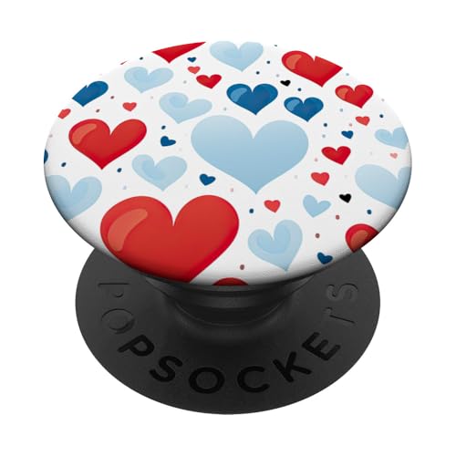 Rot-weiß-blaues Herz patriotisch | Memorial Day & 4. Juli PopSockets Klebender PopGrip Rot-weiß-blaues Herz patriotisch | Memorial Day & 4. Juli PopSockets Klebender PopGrip von American Freedom Wear