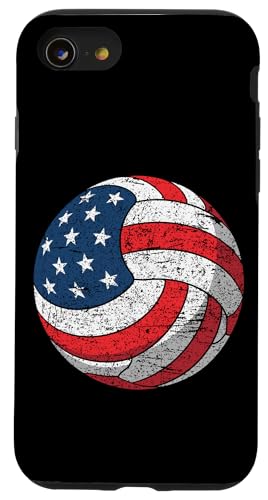 Volleyball-Gedenktag mit amerikanischer Flagge und 4. Juli Hülle für iPhone SE (2020) / 7 / 8 von American Freedom Wear