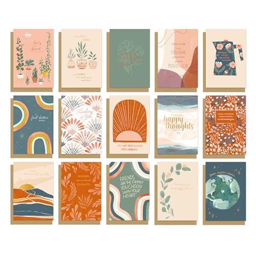 American Greetings 15-fädiges Thinking of You-Kartensortiment mit Umschlägen und Siegeln (Happy Thoughts) von American Greetings