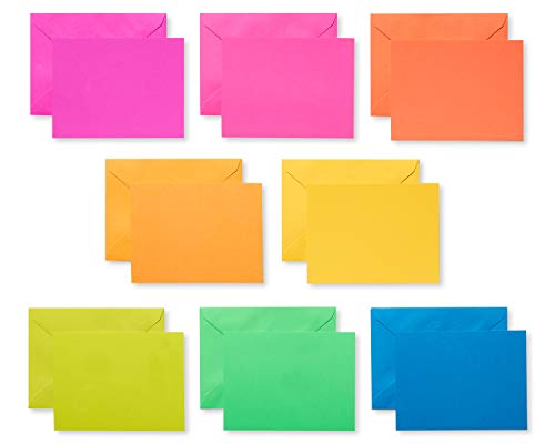 American Greetings Blanko-Karten mit Umschlägen, Neon-Regenbogenfarben, 100 Stück von American Greetings