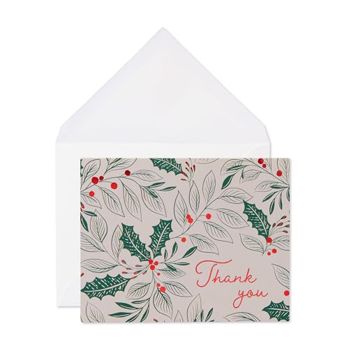 American Greetings Blanko-Weihnachtskarten mit Umschlägen, Stechpalmenbeeren-Design, 25 Stück von American Greetings