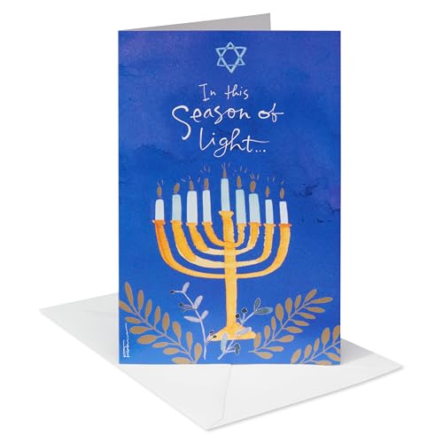 American Greetings Chanukkah-Karten in Box mit Umschlägen, Menora, entworfen von Kathy Davis, 12 Stück von American Greetings