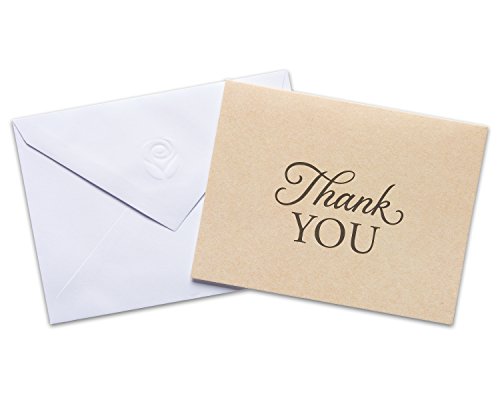 American Greetings Dankeskarten mit Umschlägen, braun, Kraft-Stil, 50 Stück von American Greetings