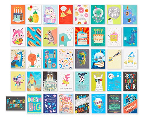 American Greetings Deluxe 6534932 Geburtstagskarten für Kinder, 40 Stück von American Greetings