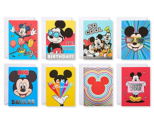 American Greetings Deluxe Disney Karten-Set für alle Anlässe mit Umschlägen, Mickey Mouse (32 Stück) von American Greetings