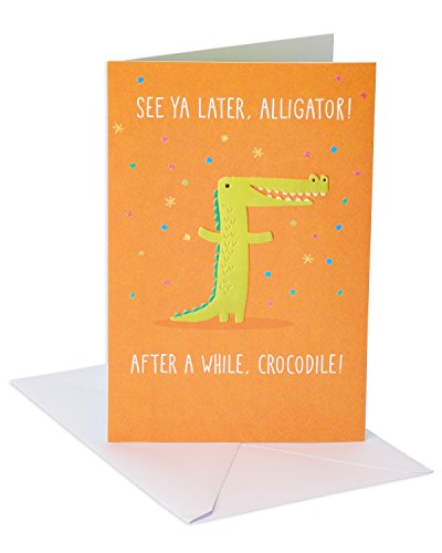 American Greetings Glückwunschkarte mit Folie zum Umarmen, englische Aufschrift "Hug Goodbye" See Ya Later Alligator Glückwunschkarte von American Greetings