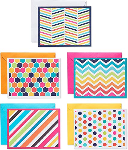 American Greetings Grußkarten-Set mit hellen Mustern, 30 Stück von American Greetings