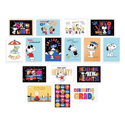 American Greetings Peanuts Graduierungskarten mit Umschlägen, 15 Stück von American Greetings
