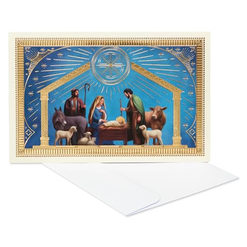 American Greetings Religiöse Weihnachtskarten in Box mit Umschlägen, Weihnachtskrippe, gesegnetes Neujahr (14 Stück) von American Greetings