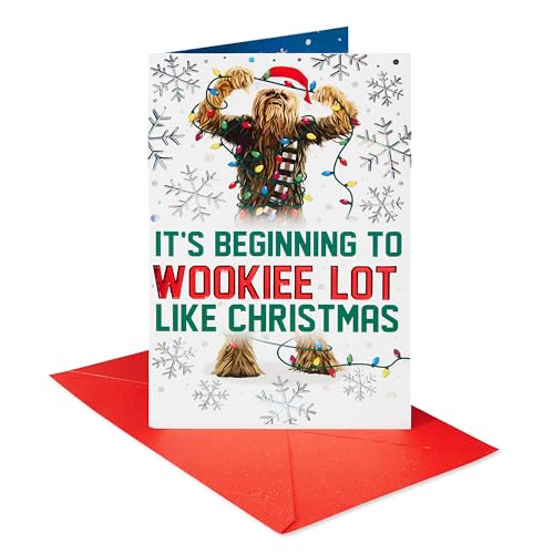 American Greetings Star Wars Weihnachtskarte (Chewbacca mit Schneeflocken) von American Greetings