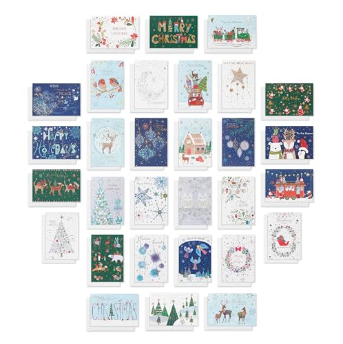 American Greetings Turnowsky Weihnachtskarten mit Umschlägen, winterliches Weihnachtsdesign, 30 Stück von American Greetings