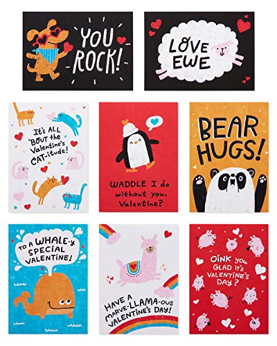 American Greetings Valentine Cards for Kids Classroom, Fur Real Valentines (40 Stück) von American Greetings