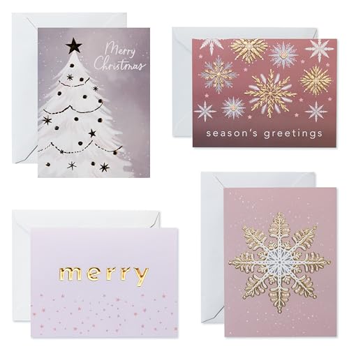 American Greetings Weihnachtskarten in Box mit Umschlägen, Rosa, Gold und Silber, 20 Stück von American Greetings