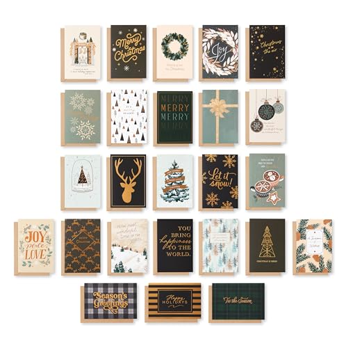 American Greetings Weihnachtskarten mit Umschlägen, traditionelles Winter-Design, 25 Stück von American Greetings