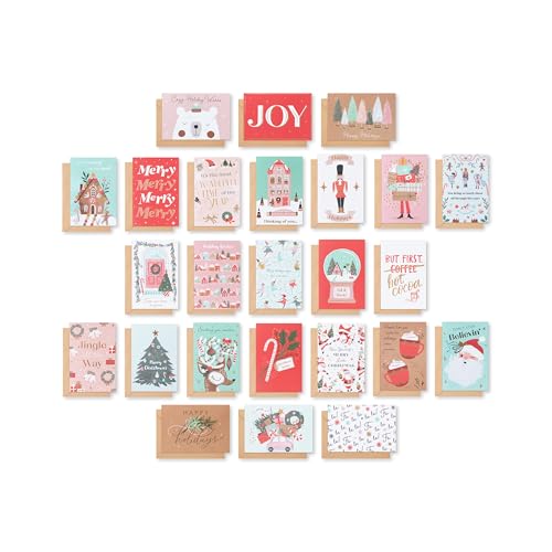 American Greetings Weihnachtskarten mit Umschlägen, trendiges rosa Pastell-Design, 25 Stück von American Greetings