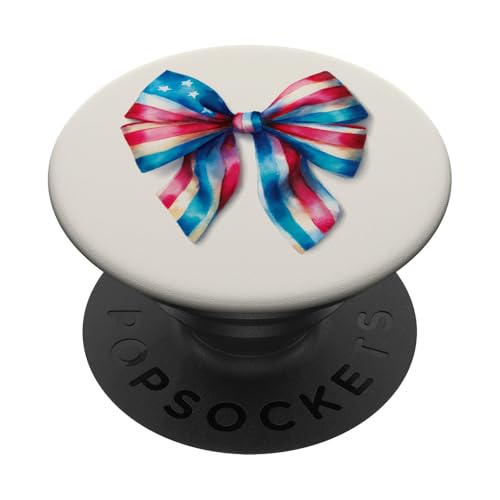 Schleife in Aquarell | Kokette | Ästhetische amerikanische Flagge Bogen PopSockets Klebender PopGrip Schleife in Aquarell | Kokette | Ästhetische amerikanische Flagge Bogen PopSockets Klebender PopGrip von American patreotism theme