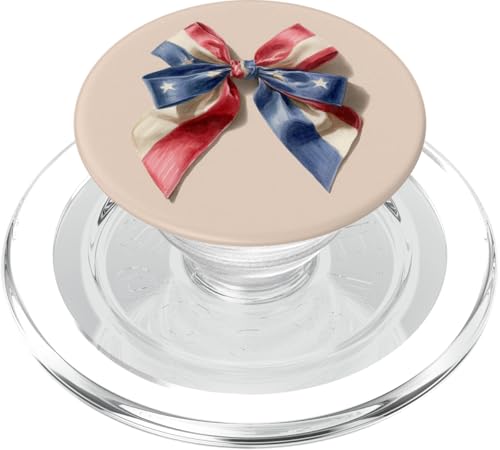 Schleife in Aquarell | Kokette | Ästhetische amerikanische Flagge Bogen PopSockets PopGrip für MagSafe von American patreotism theme