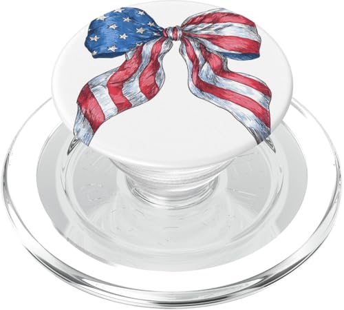 Schleife in Aquarell | Kokette | Ästhetische amerikanische Flagge Bogen PopSockets PopGrip für MagSafe Schleife in Aquarell | Kokette | Ästhetische amerikanische Flagge Bogen PopSockets PopGrip für MagSafe von American patreotism theme