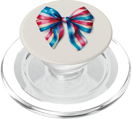 Schleife in Aquarell | Kokette | Ästhetische amerikanische Flagge Bogen PopSockets PopGrip für MagSafe Schleife in Aquarell | Kokette | Ästhetische amerikanische Flagge Bogen PopSockets PopGrip für MagSafe von American patreotism theme