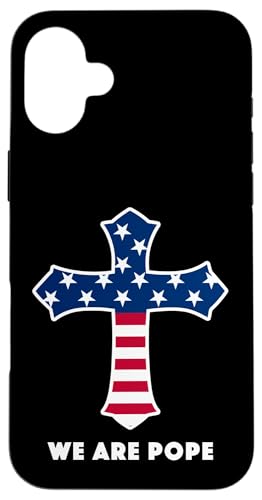 Amerikanischer Papst USA Katholiken Kirche Papst We are Pope Hülle für iPhone 16 Plus Amerikanischer Papst USA Katholiken Kirche Papst We are Pope Hülle für iPhone 16 Plus von Amerika Papst Outfit für Katholische Herren Damen