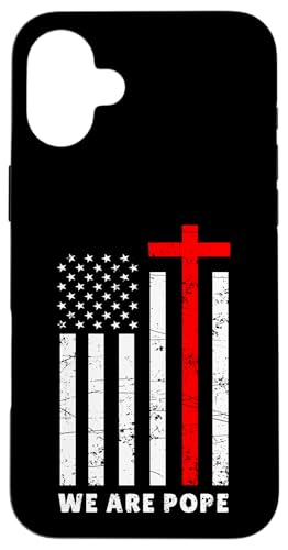 Amerikanischer Papst USA Katholiken Kirche Papst We are Pope Hülle für iPhone 16 Plus Amerikanischer Papst USA Katholiken Kirche Papst We are Pope Hülle für iPhone 16 Plus von Amerika Papst Outfit für Katholische Herren Damen