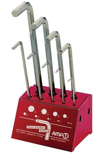 Amf Winkelschraubendrehersatz 911L-WM9 9-tlg.Werkstattständer SW 2,5-14mm 44099 von Amf