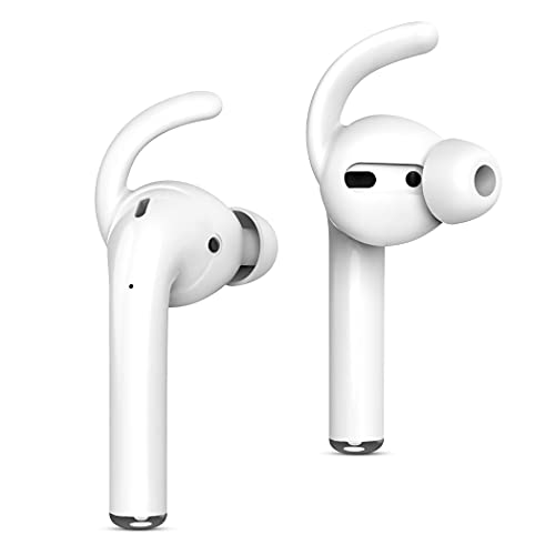 Amial Europe - Gummipuffer kompatibel mit AirPods 1 & 2 (2 Paar) EarPods [Ear Hooks Anti-Herunterfallen aus Silikon für Kopfhörer] [Ohr-Halterungen für Kopfhörer] (Weiß) von Amial Europe