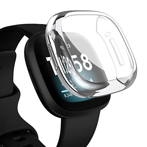 Amial Europe - Schutzhülle kompatibel mit Fitbit Versa 3 Smartwatch Displayschutzfolie TPU-Gehäuse Weiches Gehäuse [Zusätzlicher Schutz] [Kratzfest] [Ultradünn] (Transparent) von Amial Europe