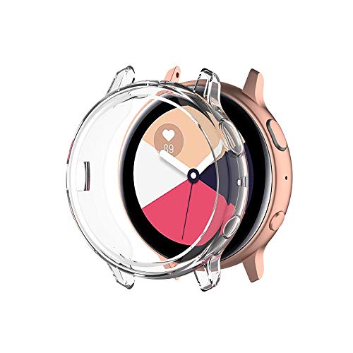 Amial Europe - Schutzhülle kompatibel mit Galaxy Watch Active 2 Displayschutzfolie Smartwatch Case aus weichem TPU [Extra Schutz] [Kratzfest] [Ultradünn] (40 mm, transparent) von Amial Europe