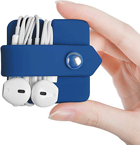 Amial Europe - Wire Organizer [Kopfhörer Aufwickeln mit Kabel] Kompatibel mit EarPods [Silikon in Extraqualität] [Vermeiden Sie Ohrgewirr] (Blau) von Amial Europe