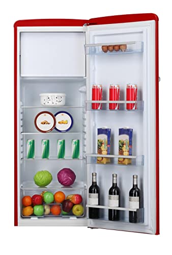 Amica KSR 364 150 R Retro Kühlschrank/Rot /218 L/Gemüseschublade/LED-Beleuchtung/Gefrierfach Amica KSR 364 150 R Retro Kühlschrank/Rot /218 L/Gemüseschublade/LED-Beleuchtung/Gefrierfach von Amica
