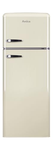 Amica DTR 374 190 B Retro Kühl-/Gefrierkombination/Beige / 144cm (H) x 55cm (B) x 62cm (T) / Retro-Design von Amica